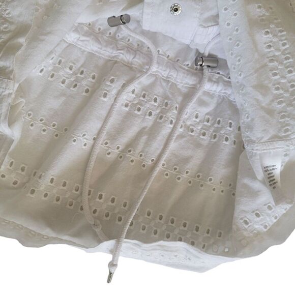 Maurices Eyelet Sanp Down White Long Sleeve Blazer Top Size S - Picture 4 of 7